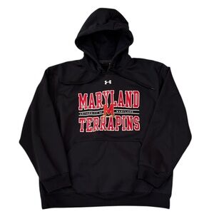 New Maryland Terrapins Hoodie Pullover Black Under Armour Loose Turtle Large